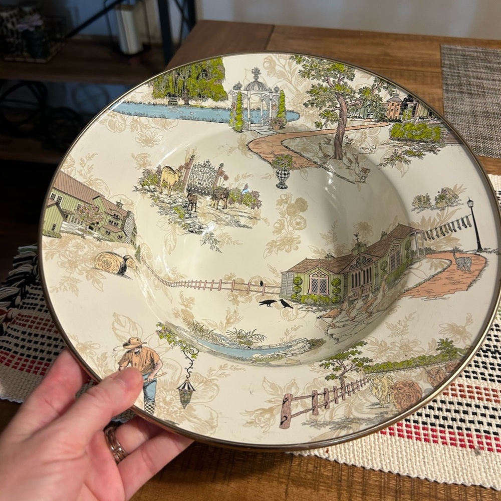 Mackenzie Childs Aurora Farm Serving Bowl